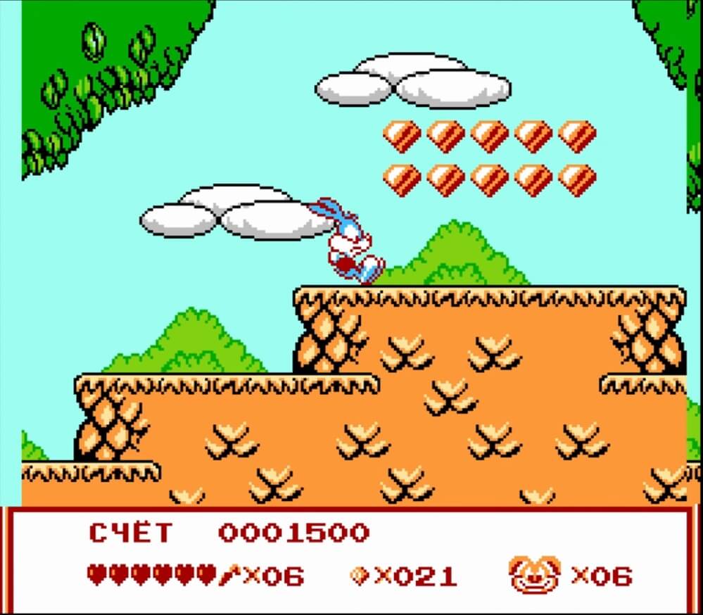 Tiny Toon Adventures 6 (Babs Big Break) - геймплей игры Dendy\NES